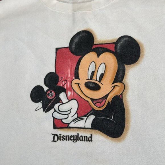Vintage Mickey Disneyland Mickey Mouse Sweatshirt White - Picture 2 of 15